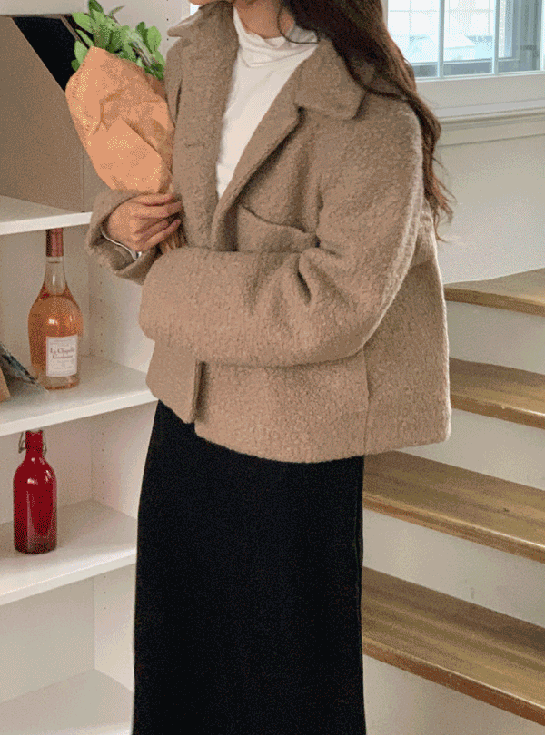 미프 뽀글이 포켓 자켓 기본 베이직 심플  데일리 뽀글이 포켓 자켓 코트 