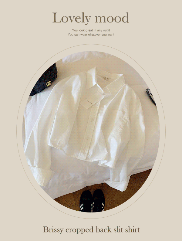 [가을🍂] 브리시 크롭 백슬릿 셔츠 가을 간절기 긴팔 뒷트임 백트임 카라 숏 기본 베이직 하객 나들이 이지룩 올드머니룩 루즈핏 오버핏 
