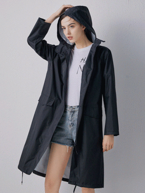 (파우치포함) 레이니 컬러풀 우비 여성 레인코트 비옷