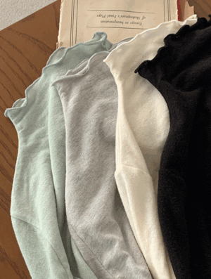 셀위 베이직 프릴 티셔츠 겨울 봄 반목폴라 기본 이너 레이어드 따뜻한