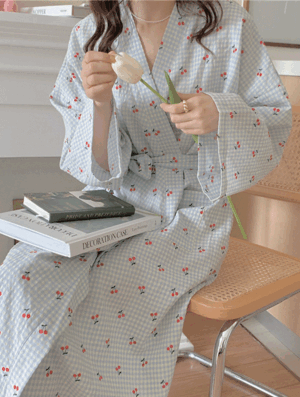 리얼체리 로브 가디건_V0033 봄 여름 여성 원피스잠옷 잠옷세트 파자마 수면잠옷 편안한 귀여운 깜찍한 파자마파티 홈웨어