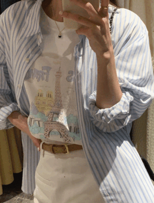에펠 프린팅 반팔 티셔츠 봄 여름 반팔 래터링 오버핏 래글런 기본 베이직 래터링 프린팅 루즈핏 오버핏  이지룩 여행룩 휴가룩 나들이룩